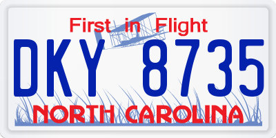 NC license plate DKY8735