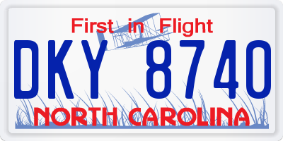 NC license plate DKY8740