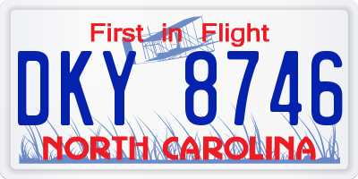 NC license plate DKY8746