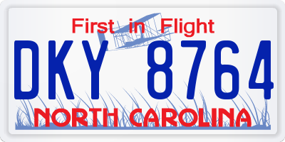 NC license plate DKY8764
