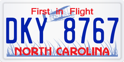 NC license plate DKY8767