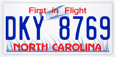 NC license plate DKY8769