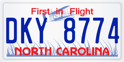 NC license plate DKY8774