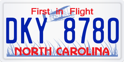 NC license plate DKY8780