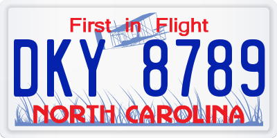 NC license plate DKY8789
