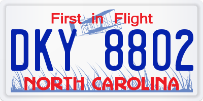 NC license plate DKY8802