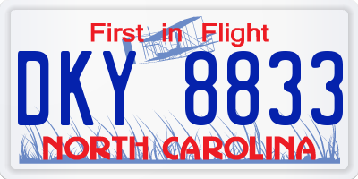 NC license plate DKY8833