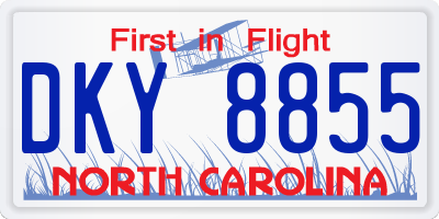 NC license plate DKY8855