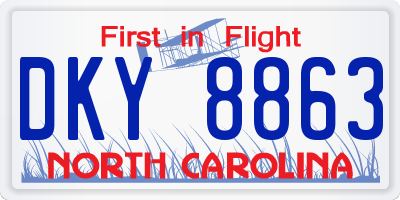 NC license plate DKY8863