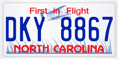 NC license plate DKY8867