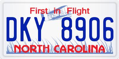 NC license plate DKY8906