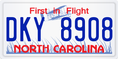 NC license plate DKY8908