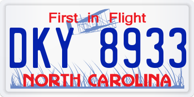 NC license plate DKY8933