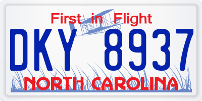 NC license plate DKY8937