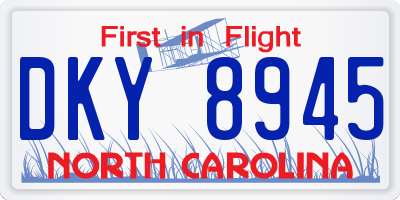 NC license plate DKY8945