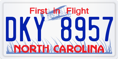 NC license plate DKY8957