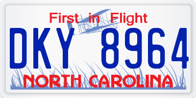 NC license plate DKY8964