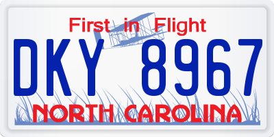 NC license plate DKY8967