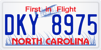 NC license plate DKY8975