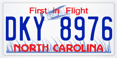 NC license plate DKY8976