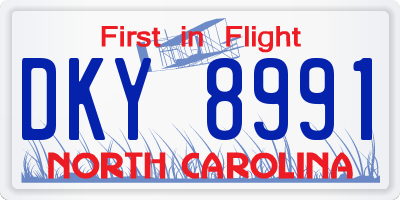 NC license plate DKY8991
