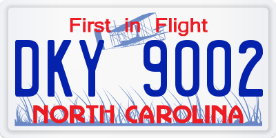 NC license plate DKY9002