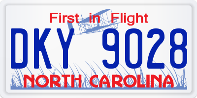 NC license plate DKY9028