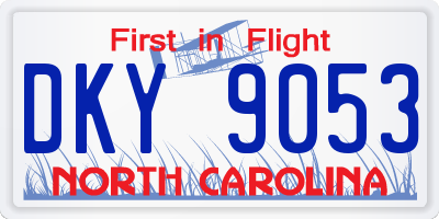 NC license plate DKY9053