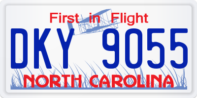 NC license plate DKY9055