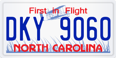 NC license plate DKY9060