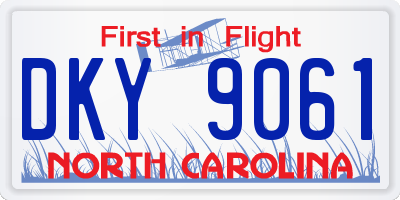 NC license plate DKY9061