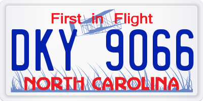 NC license plate DKY9066