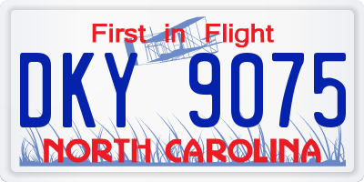 NC license plate DKY9075
