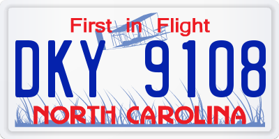 NC license plate DKY9108