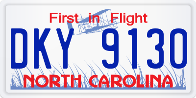 NC license plate DKY9130