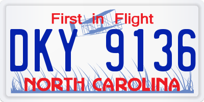 NC license plate DKY9136