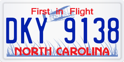 NC license plate DKY9138