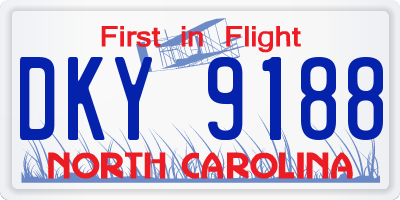 NC license plate DKY9188