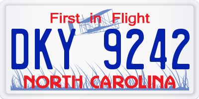 NC license plate DKY9242