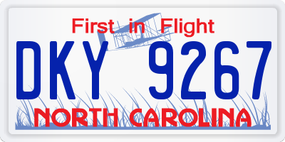 NC license plate DKY9267