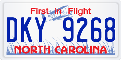 NC license plate DKY9268