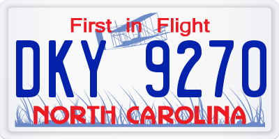 NC license plate DKY9270