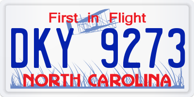NC license plate DKY9273