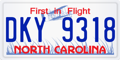 NC license plate DKY9318