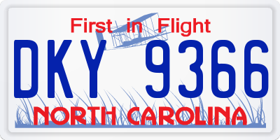 NC license plate DKY9366
