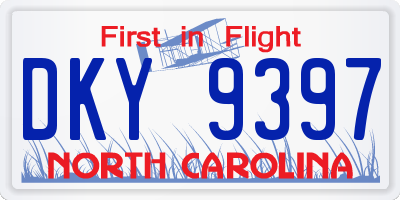 NC license plate DKY9397