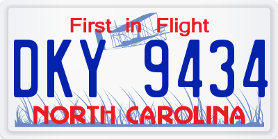 NC license plate DKY9434