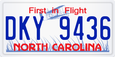 NC license plate DKY9436