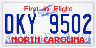 NC license plate DKY9502