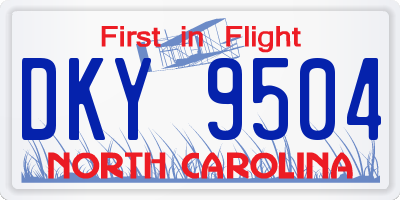 NC license plate DKY9504